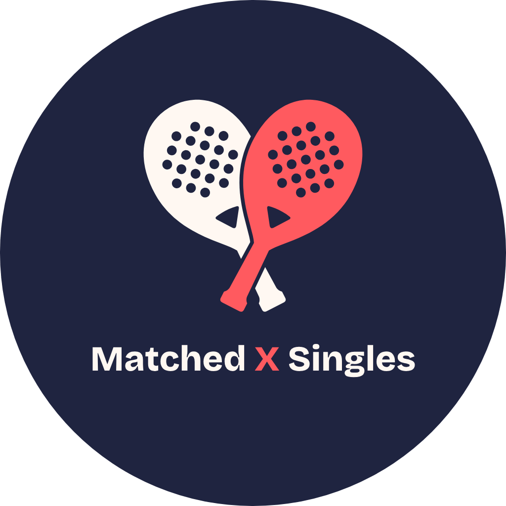 Logo artwork: Matched X Singles badge navy.