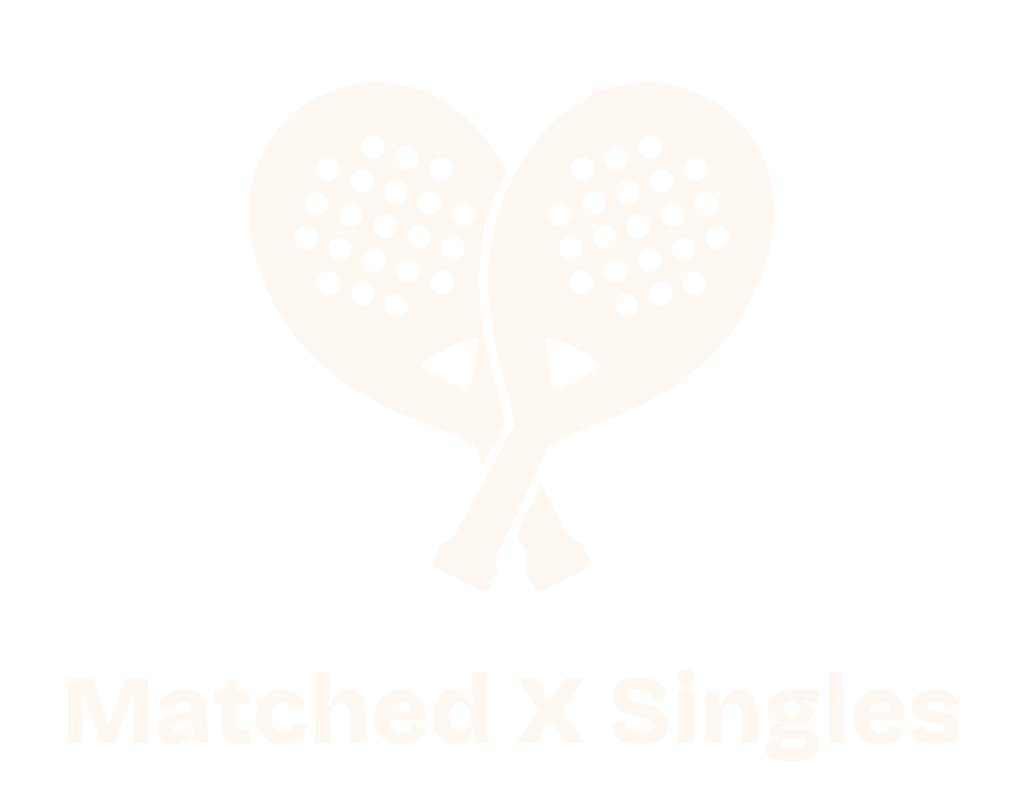 Logo artwork: Matched X Singles lockup stacked white.