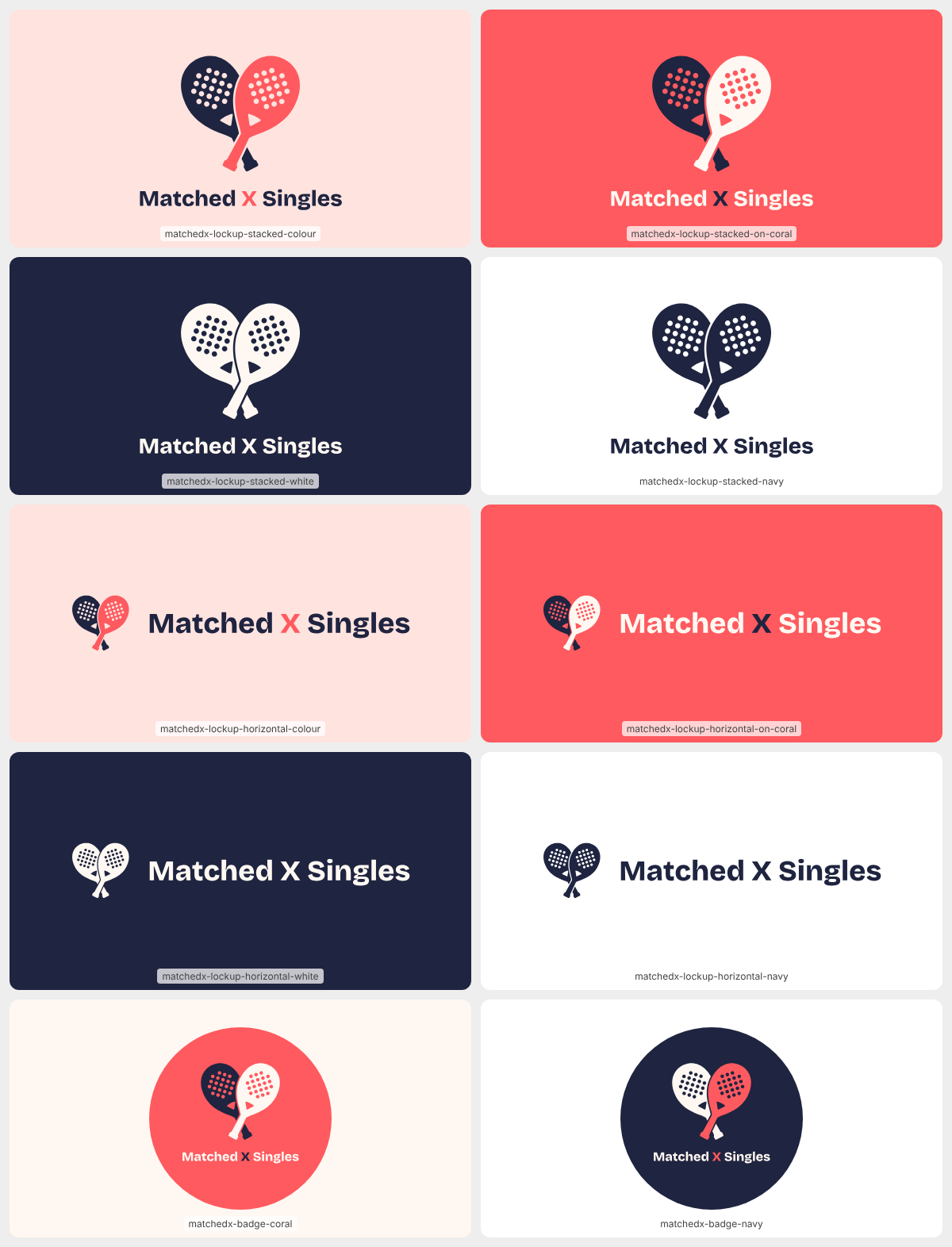 Logo artwork: Matched X Singles lockups sheet.